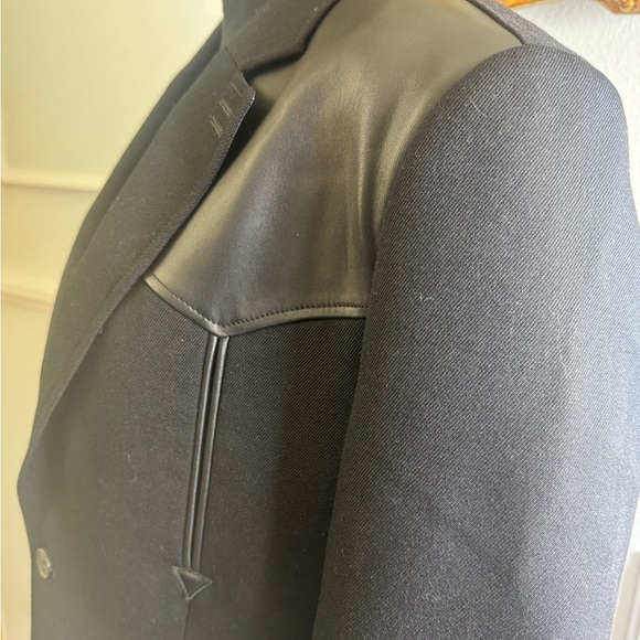 Black Blazer with Lamb Leather Accents - Picture 12 of 17